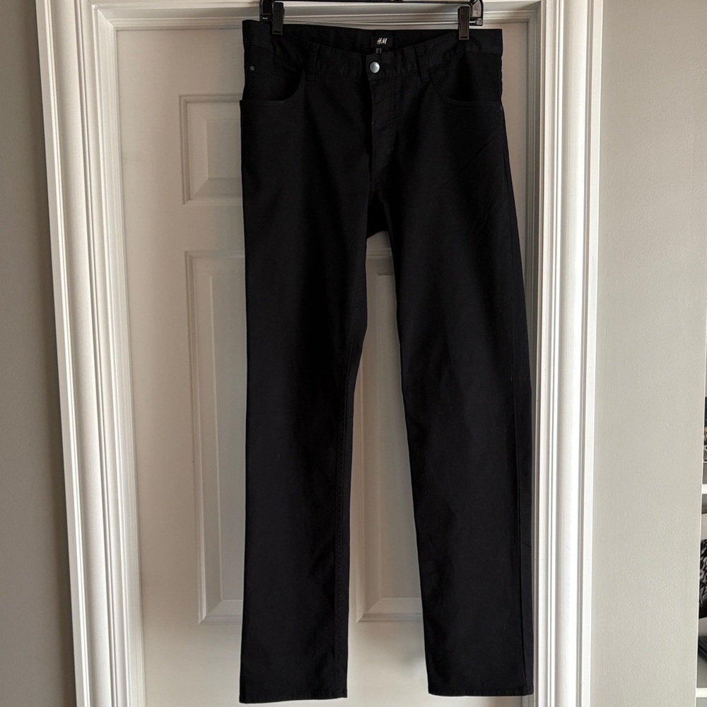 H&M Men's Black 33x33 Straight 5 Pocket Casual Pants